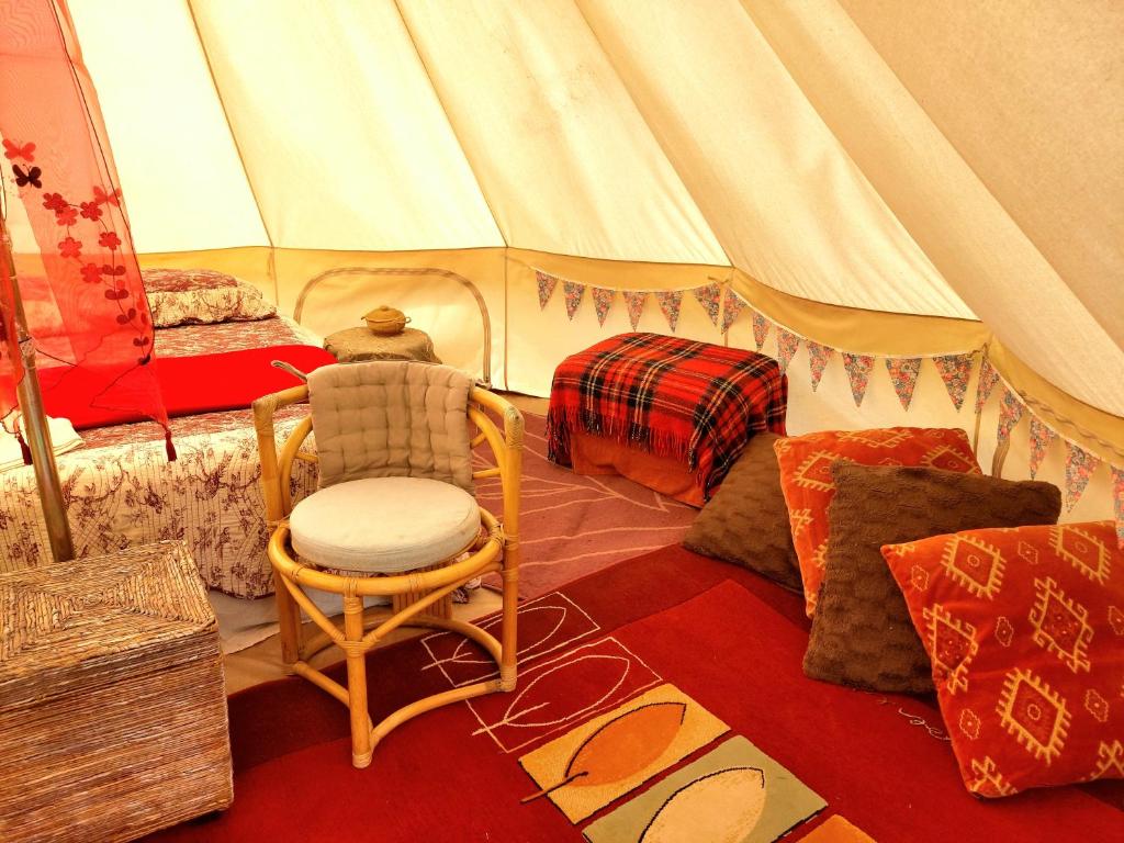 Bell Tent with seperate kitchen area one of three to rent