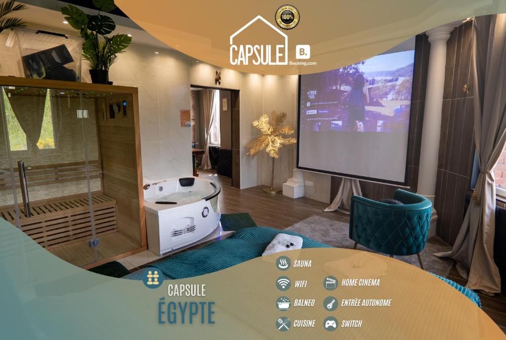 Chambre privative avec baignoire balneo