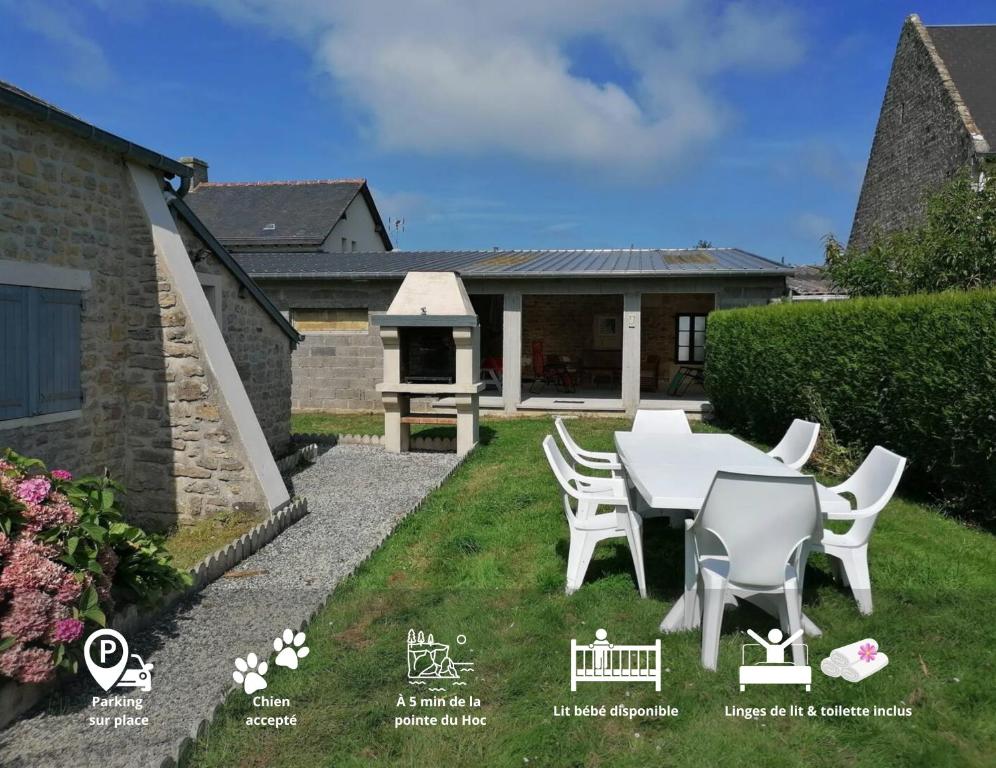 L Ancre Maison séjour spacieux lumineux avec jardin et extérieur aménagé terrain de petanque proche Omaha beach, Grandcamp Maisy et pointe du Hoc