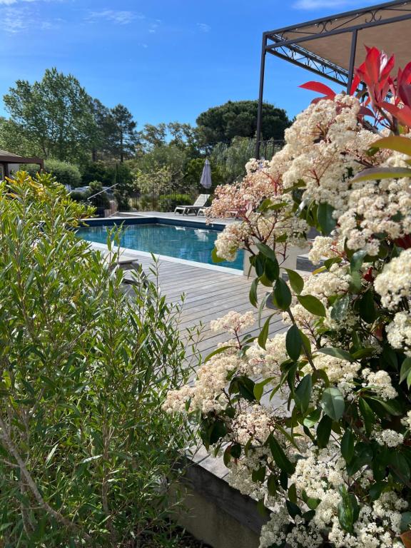 Villa chaleureuse au cœur d’un parc très fleuris